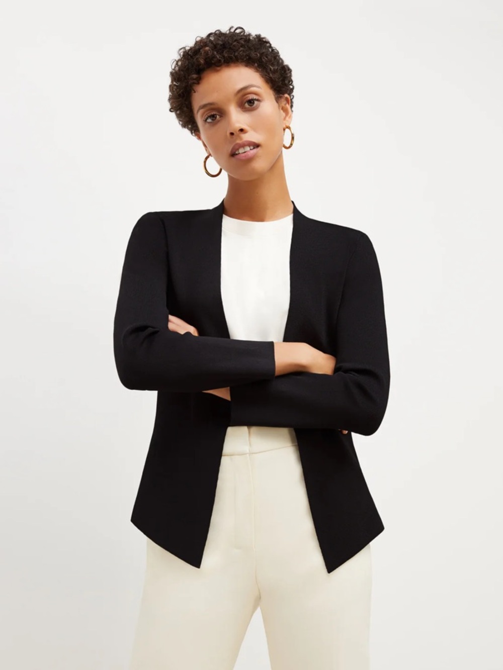 M.M.LaFleur Woolf Black Open-Front Jardigan sz S #EE